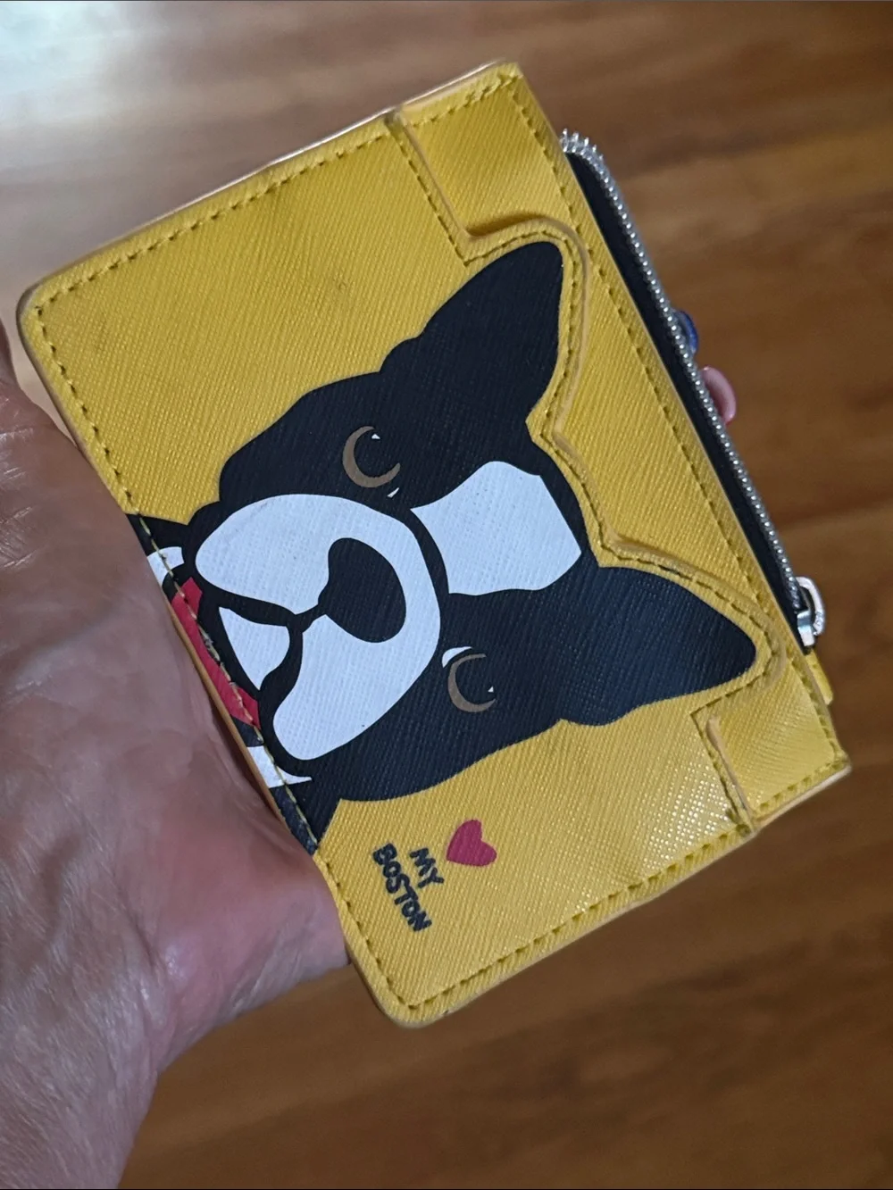 Marc tetro Yellow Boston Terrier Dog  Card Holder